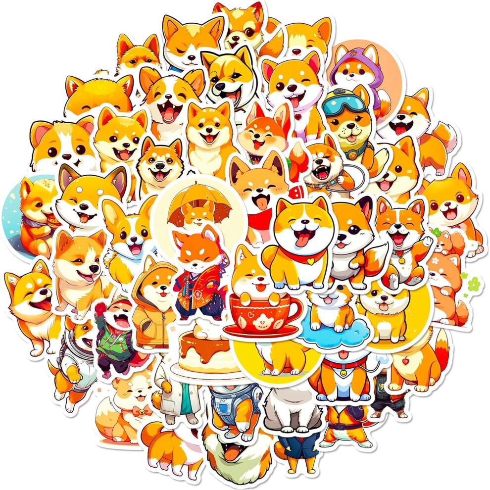 Animal Stickers 50Pcs for Kids Cartoon Dog Waterproof Stickers for Laptop Water Bottles Skateboard Computer Phone Guitar, Stickers(Dog)
