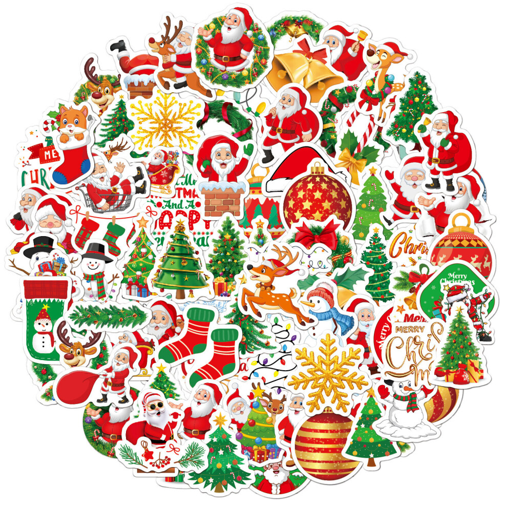 Tianfu 100 Pcs Christmas Stickers,Vinyl Waterproof Christmas Decorations Stickers For Laptop Water Bottles Envelopes Gifts Tags Crafts Snowboard