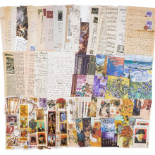 Vintage Scrapbooking Supplies Pack (200 Pieces) for Trash Journaling Bullet Journaling Aesthetic Paper Sticker Craft Kit