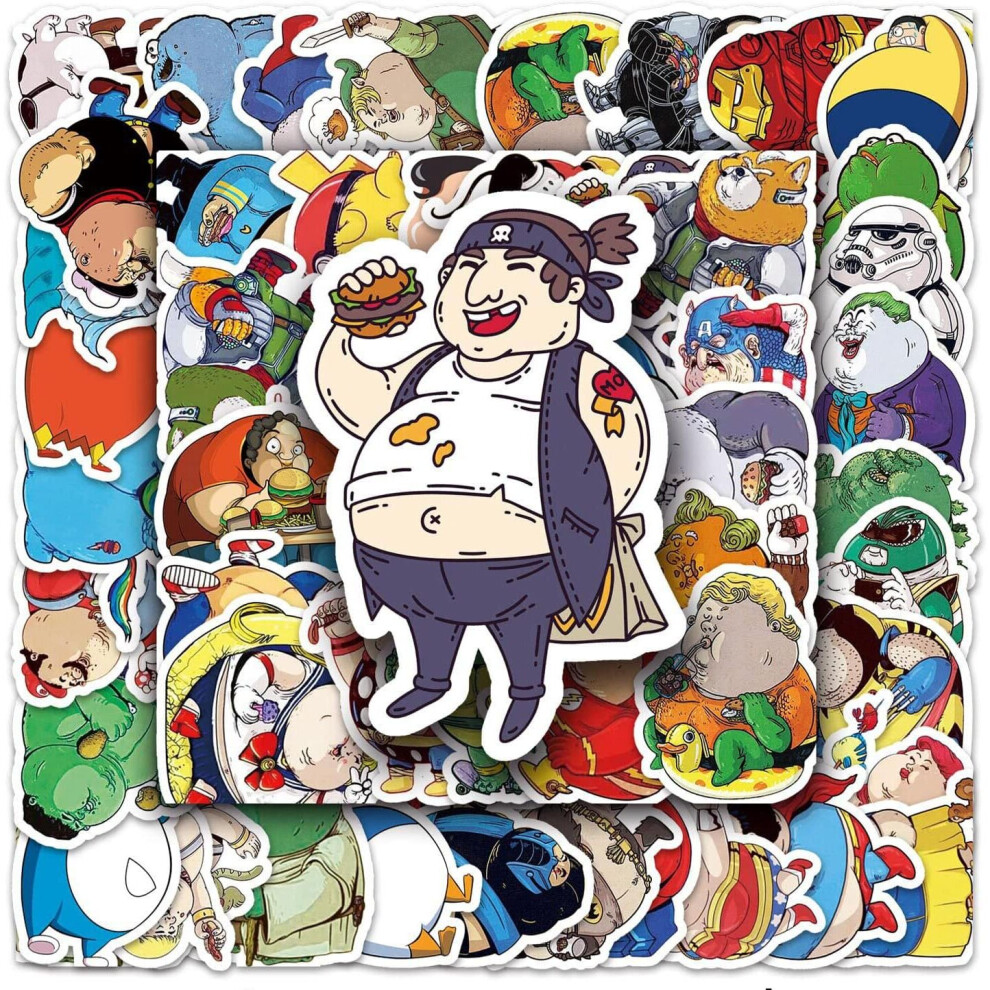 Tianfu 51Pcs Funny Hero Smashed Glass Graffiti Waterproof Stickers, Cute Trend Stickers Suitable For Computer Mobile Phone Skateboard Suitcase Kettle.