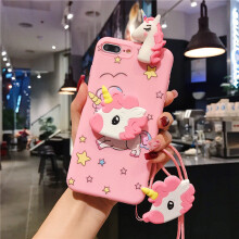 Unicorn Case for iPhone 11pro , 3D Cartoon Design Cute Elastic Kickstand Protective Case, Phone Case with String Rope, Kawaii Fashion