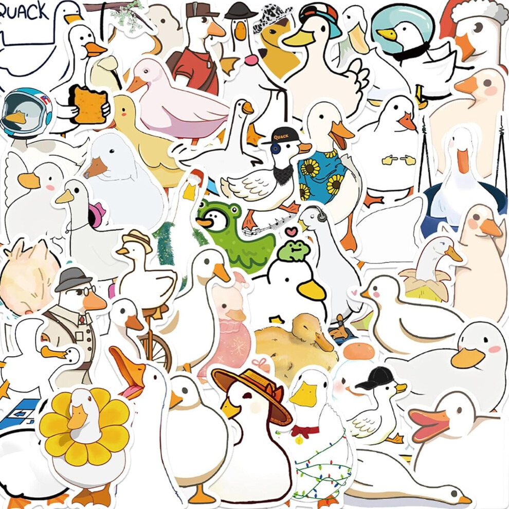 Cartoon duck stickers for teenagers and kids, cute waterproof vinyl stickers for laptops, mobile phones, water bottles, water bottles, bike luggage
