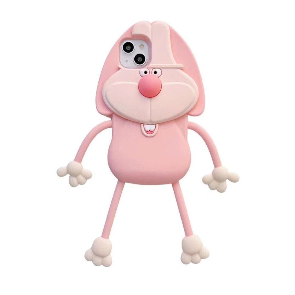 Phone Cases Apply To Iphone 11,Cute Cartoon Bucktooth Rabbit Phone Case Unique Fun Cover Case 3D Phone Case Soft Silicone Shockproof Cover Pink 7770197750523