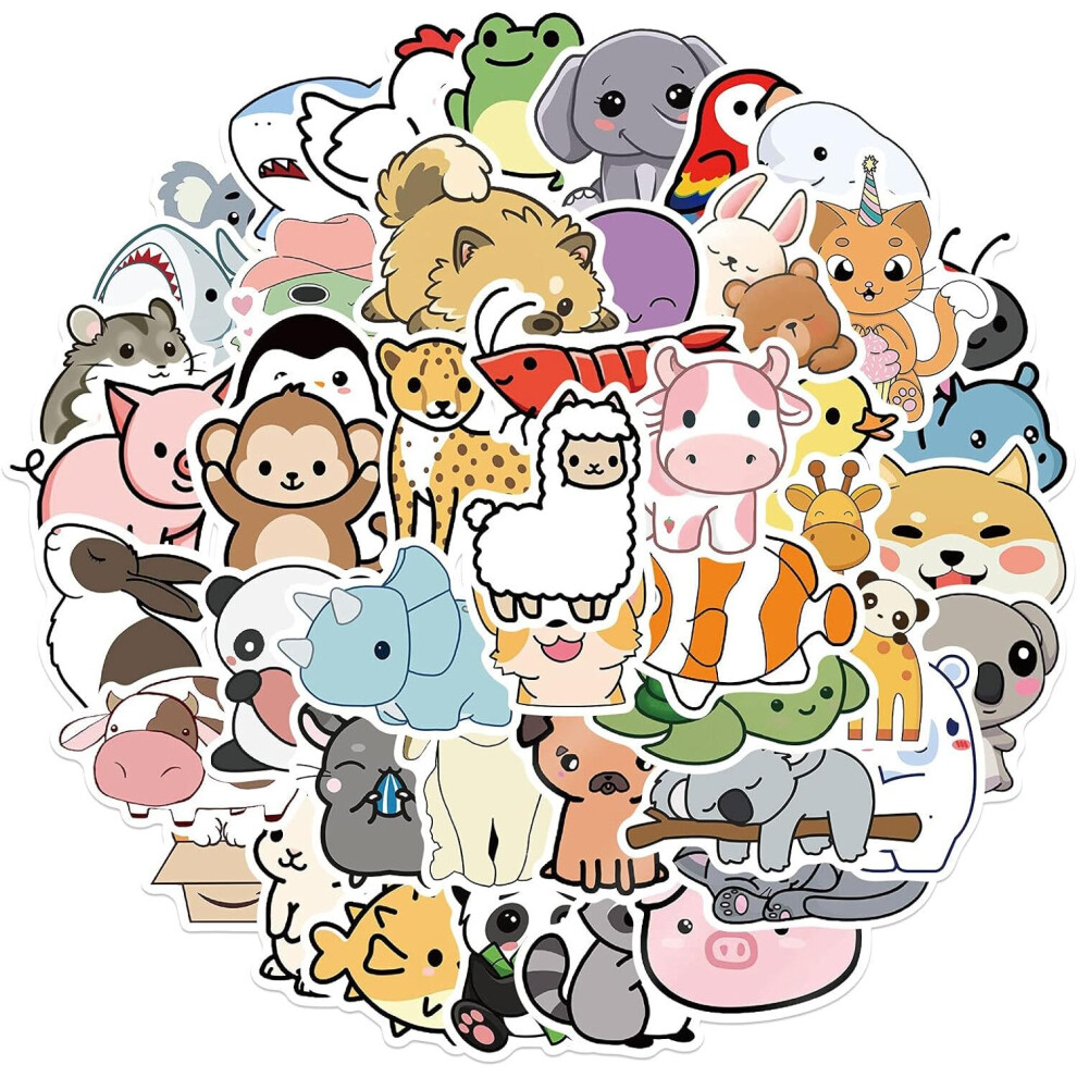 Tianfu 100Pcs Animal Cartoon Stickers, Self-Adhesive Graffiti, Children's Birthday Gifts,Decorative Stickers,Waterproof Stickers, Realistic Style Stickers