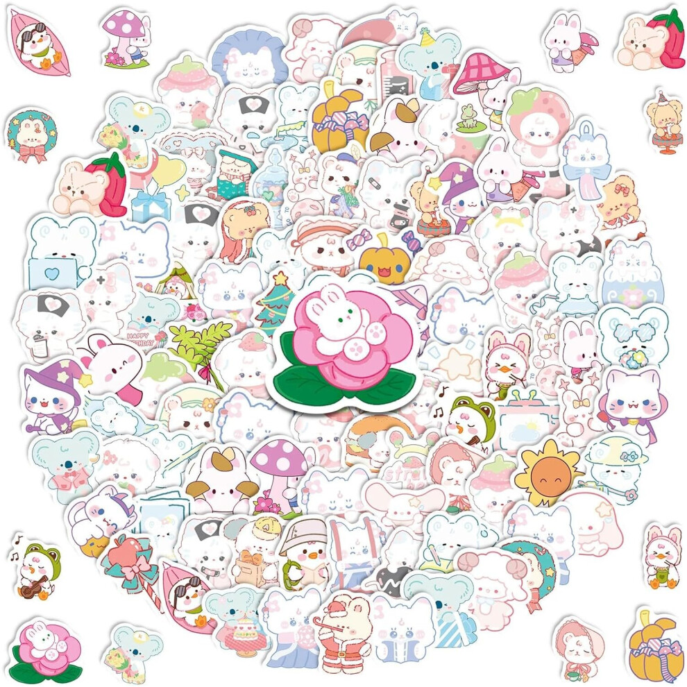 Tianfu 100Pcs Cute Stickers, Aesthetic Vinyl Waterproof Stickers For Laptop,Bumper,Skateboard,Water Bottles,Computer,Phone, Cute Anime Stickers