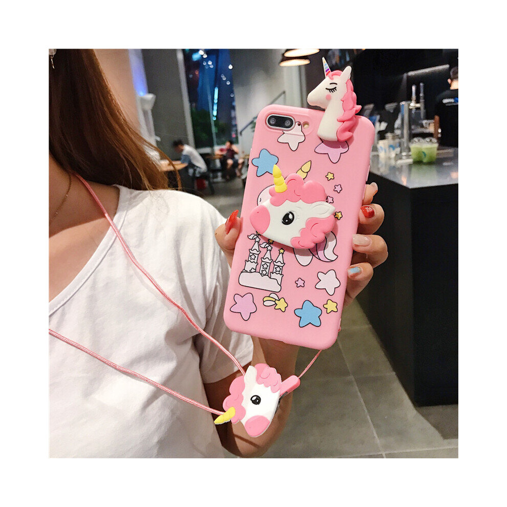Unicorn Case For Iphone Xsmax 3D Cartoon Design Cute Elastic Kickstand Protective Case, Phone Case With String Rope, Kawaii Fashion 7770197750578