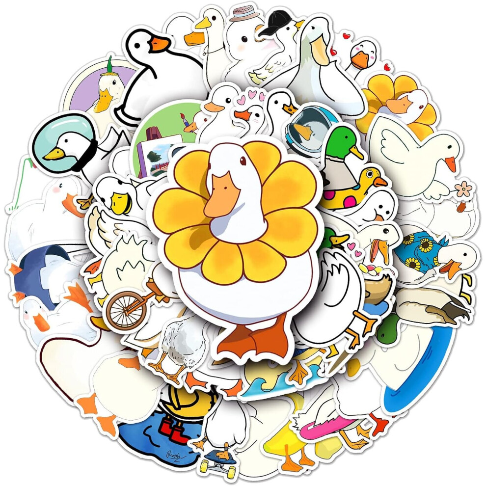 Tianfu 50 Pack Cartoon Duck Stickers Water Bottle Laptop Phone Motorcycle Computer Guitar Skateboard Water Bottle Duck Vinyl Stickers For Teen Adults