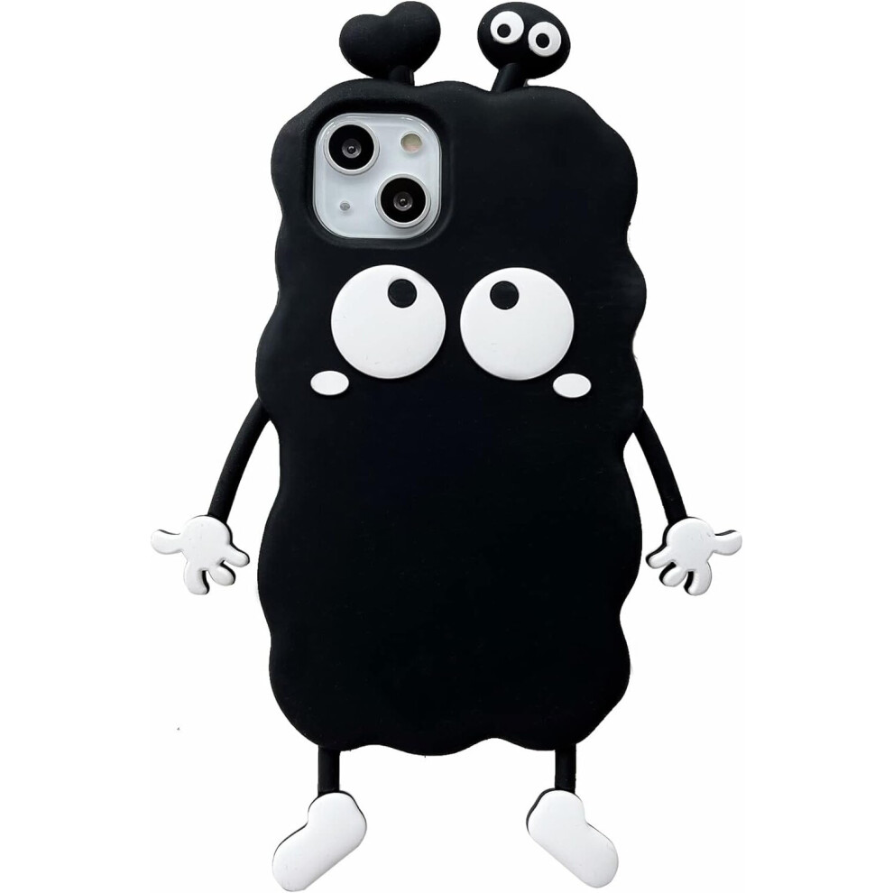 Kawaii Phone Cases Apply To Iphone 14Pro,Cute Cartoon Briquettes Phone Case With Love Briquettes 3D Phone Case Soft Silicone Shockproof Cover Black 7770197750752