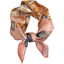 Women's 100% Pure Mulberry Silk Small Square Scarf - Neckerchief Women - Silk Headscarf - 21" x 25"