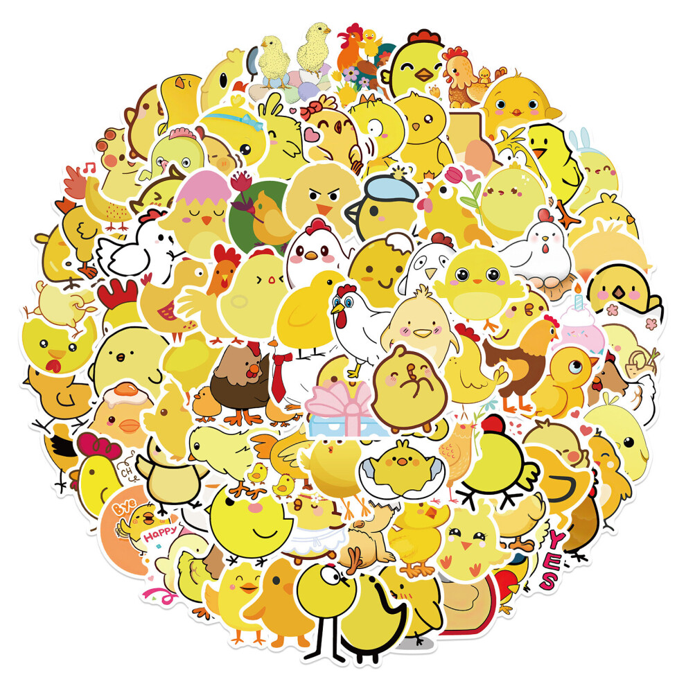 Chicken sticker 100 waterproof yellow laptop kettle suitcase DIY birthday party beautiful vinyl sticker scrapbook skateboard phone case
