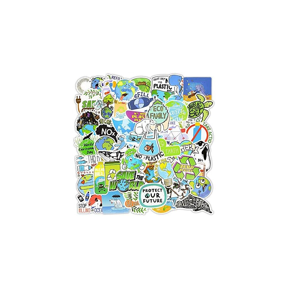 50 environmentally friendly Earth stickers Kettle laptop suitcase car bike helmet vinyl waterproof sticker package