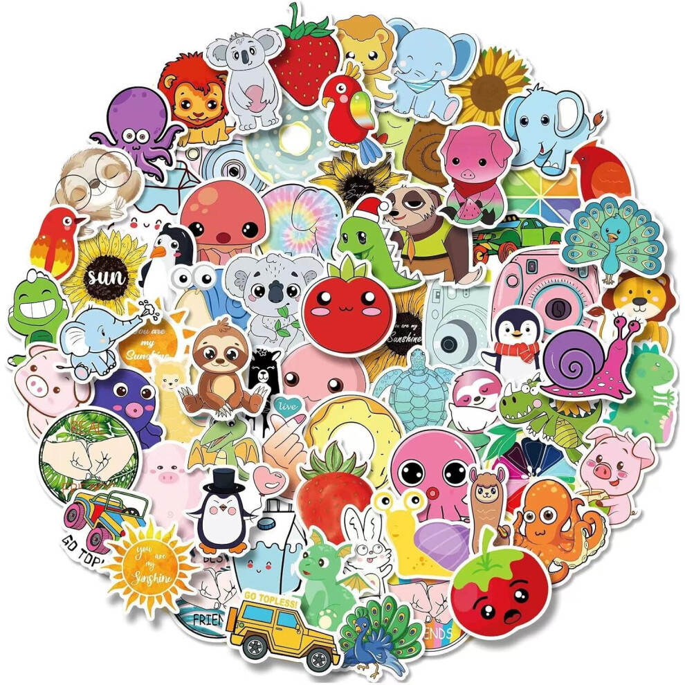 Tianfu Water Bottle Stickers, 100Pcs Cute Hydrofoil Stickers, Waterproof Vinyl Aesthetic Laptop Skateboard Stickers, Suitable For Young Children.