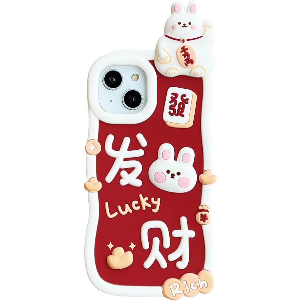 Photos - Case TIANFU Phone s Apply to iPhone 13,Cute Cartoon Lucky Bunny Phone 3D for Phone Soft Silicone Money Rabbit Shockproof P