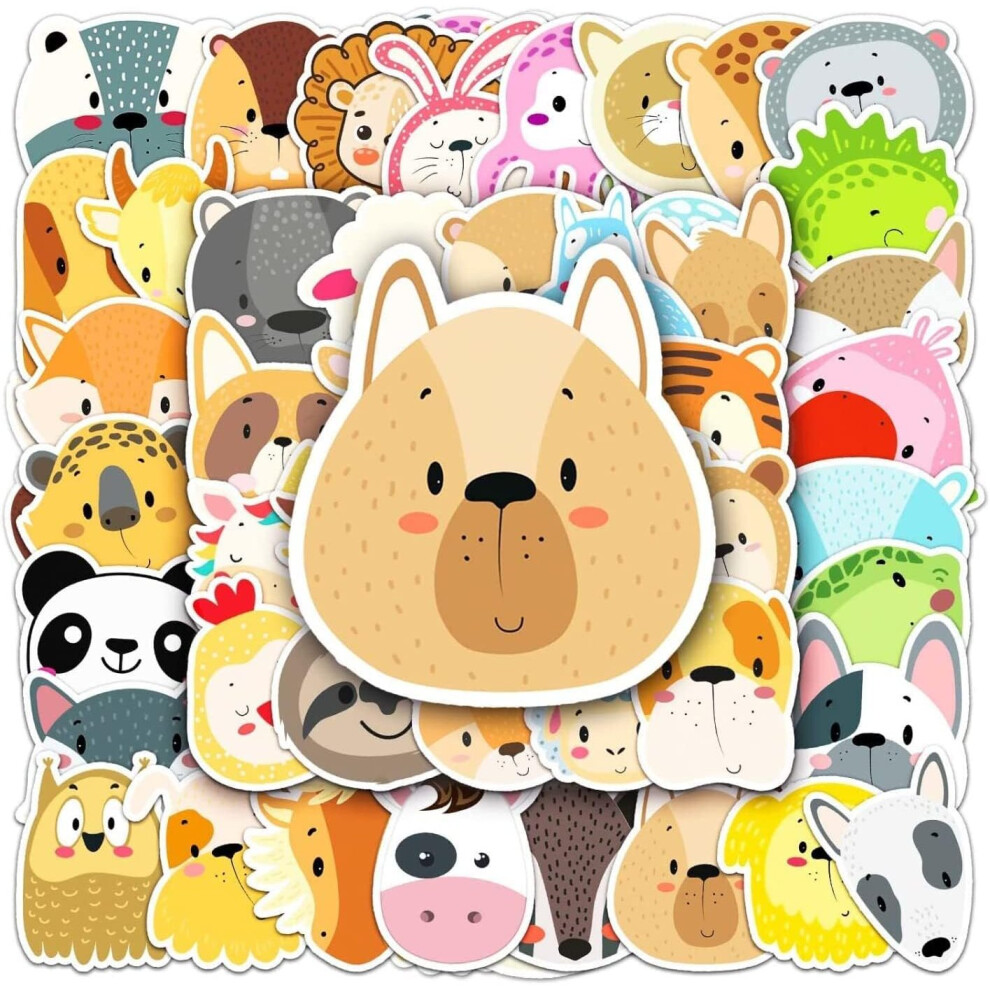 Tianfu 50Pcs Cute Animal Stickers Waterproof Vinyl Stickers Cute Funny Stickers Suitable For Laptop Phablet Hydrofoil Kettle Bike Luggage Computer
