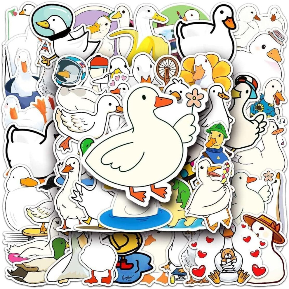 Tianfu 50Pcs Cute Cartoon Duck Stickers Waterproof Vinyl Cute Funny Stickers Suitable For Laptop Phablet Hydrofoil Kettle Bike Luggage Computer.