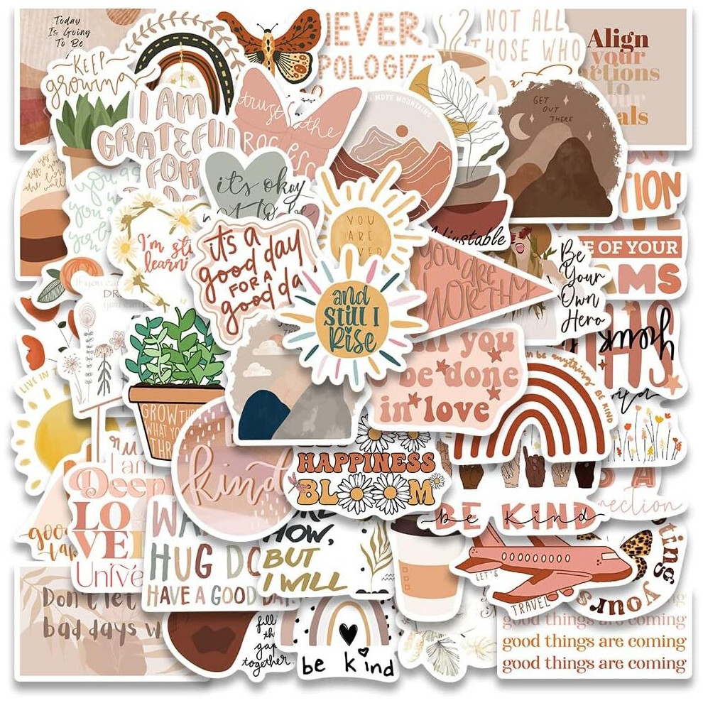 Tianfu 50Pcs Inspirational Stickers, Adult Children And Teenagers Stickers, Notebooks, Water Bottles, Mobile Phone Cases, Scrapbooks, Waterproof Stickers.