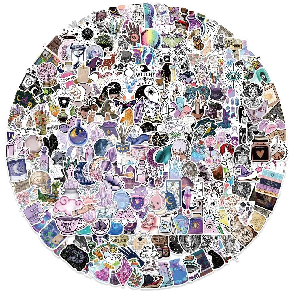 Tianfu 300Pcs Witch Stickers Pack Waterproof Vinyl Magic Mysterious Stickers For Laptop Phone Bicycle Scrapbook Motorcycleskateboard Suitcase Coolsticker Purple