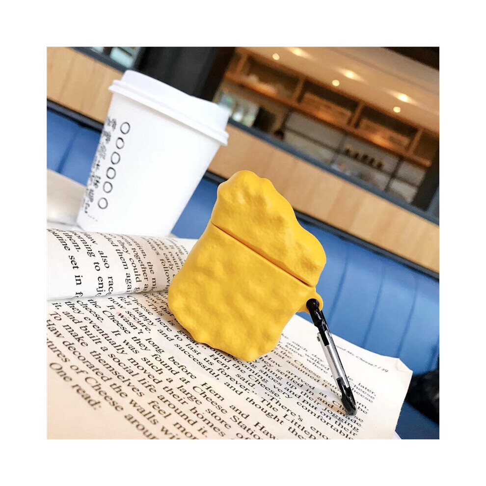 Airpod 1/2 Cute Case, Silicone 3D Funny Fun Stylish Cover, Food Design Skin, Cartoon Keychain Kits Cases For Airpods 1/2 (Chicken Nuggets) Light 7770197753692