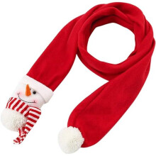 1pc Merry Christmas Scarf Winter Warm Shawl Wraps with 3d Snowman Santa Elk Embellishment Neckerchief