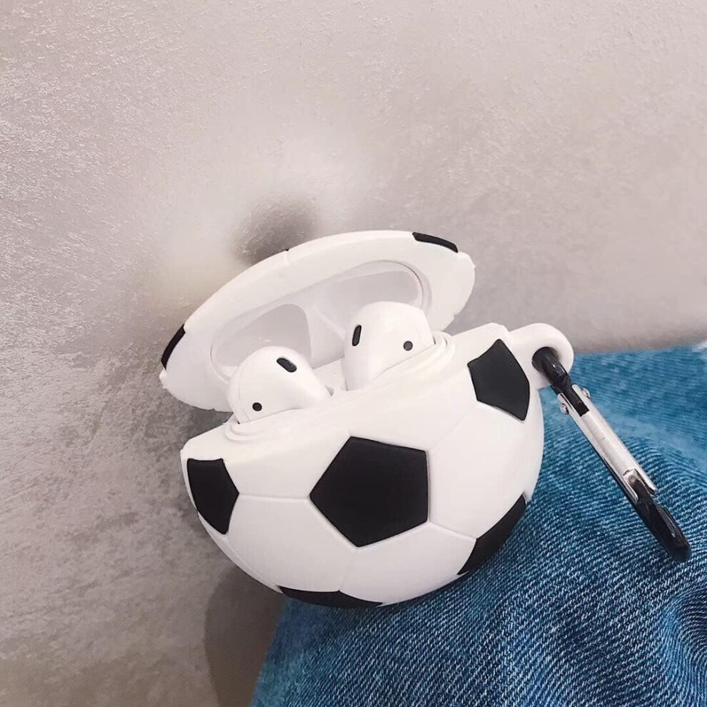 Football Funny Novelty Cool Protective Carrying Skin With Anti-Lost Strap Carabiner For Girls Women Kids Airpods 1/2 Case 7770197753791