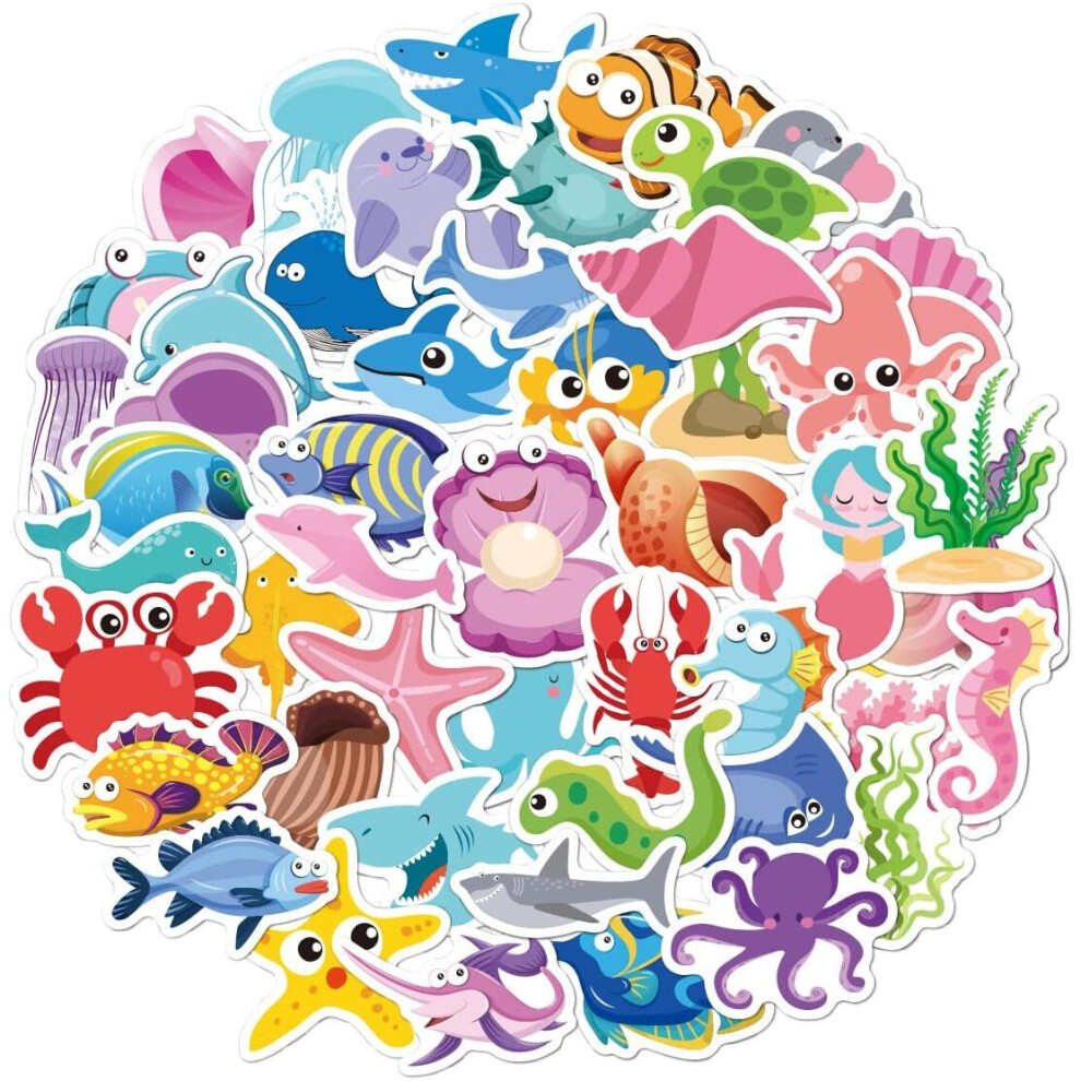 Tianfu 50Pcs Cute Animal Stickers For Kids, Water Bottles Stickers Vinyl For Girls Phone/Laptop/Luggage