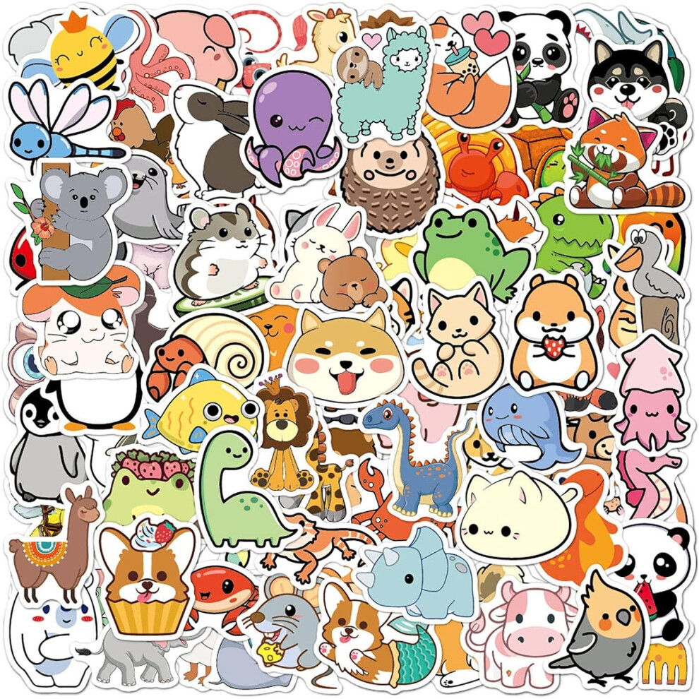 Tianfu Cute Animal Stickers For Kids Bottles, 100Pcs Water Bottle Stickers For Kids, Waterproof Stickers Vinyl Stickers, Cute Stickers Pack