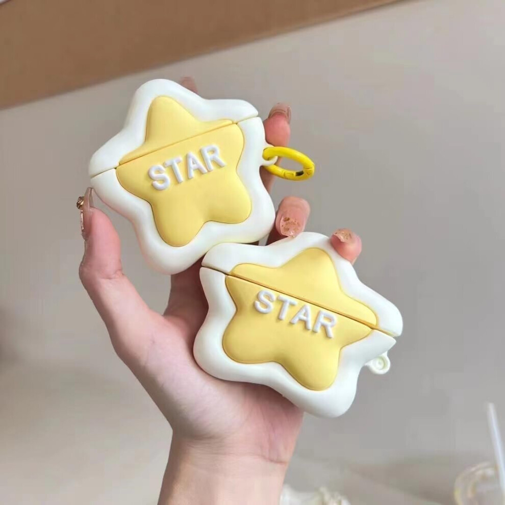 Cartoon Case With Keychain For Airpods 3, Funny 3D Cool Design Silicone Charging Case Protective Cover Compatible For Airpods 3 -Staryellow 7770197754750