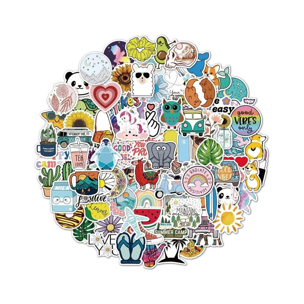 Tianfu 100Pcs Water Bottle Laptop Stickers, Waterproof Vinyl Sticker Pack, Gift Skateboard Decal Stickers For Adult Teen Boys(Alpaca Turtle)