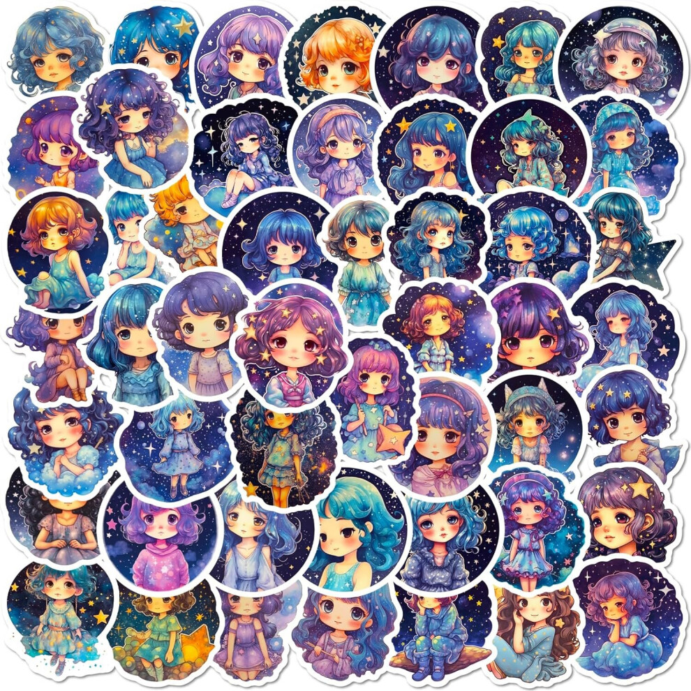 Starry sky 50Pcs lovely Milky Way graffiti beautiful waterproof sticker kettle, notebook, computer, skateboard, mobile phone case, bike, postcard.
