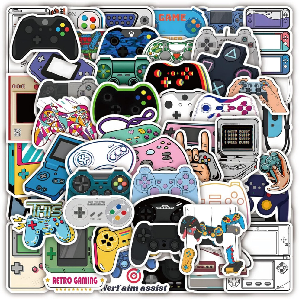 50pcs Gamepad Stickers Water Bottle Laptop Guitar Mug Notebook DIY Art Decoration Waterproof Vinyl Game Controller Grip Stickers