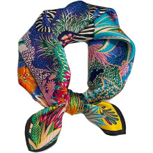 Women's 100% Pure Mulberry Silk Small Square Scarf - Neckerchief Women - Silk Headscarf - 21" x 21"