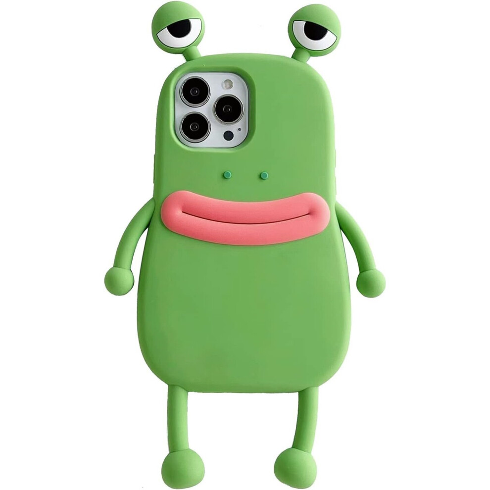 Kawaii Phone Cases Apply To Iphone 14Promax,Cute Cartoon Frog Phone Case Unique Fun Cover Case 3D Phone Case Soft Silicone Shockproof Cover Green 7770197748438