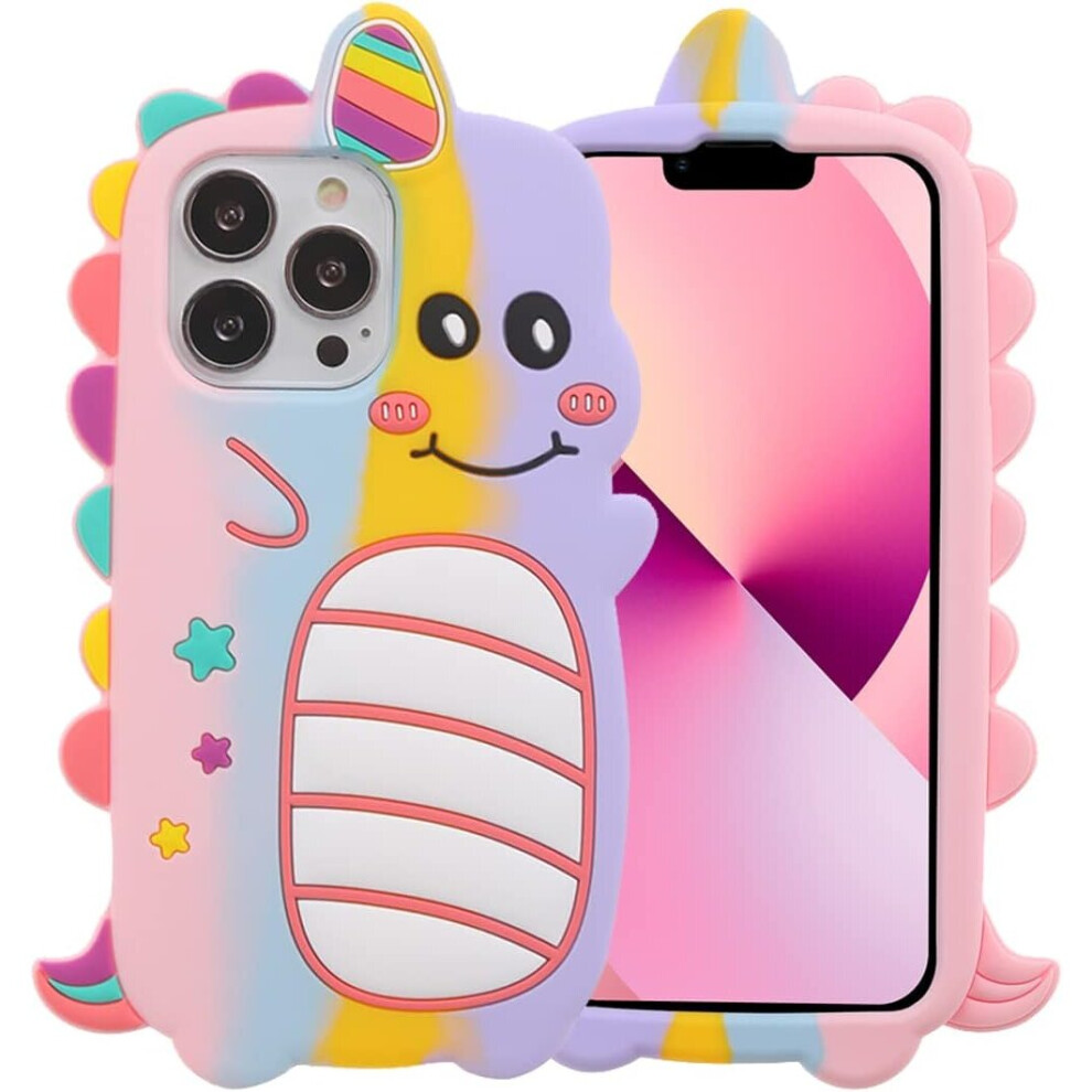 3D Unicorn Case For Iphone 13 Pro,3D Cute Cartoon Kids Girls Women Unicorn Shape Soft Silicone Case For Phone Rainbow 7770197750936