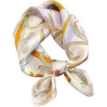 Women's 100% Pure Mulberry Silk Small Square Scarf - Neckerchief Women - Silk Headscarf - 21" x 21"