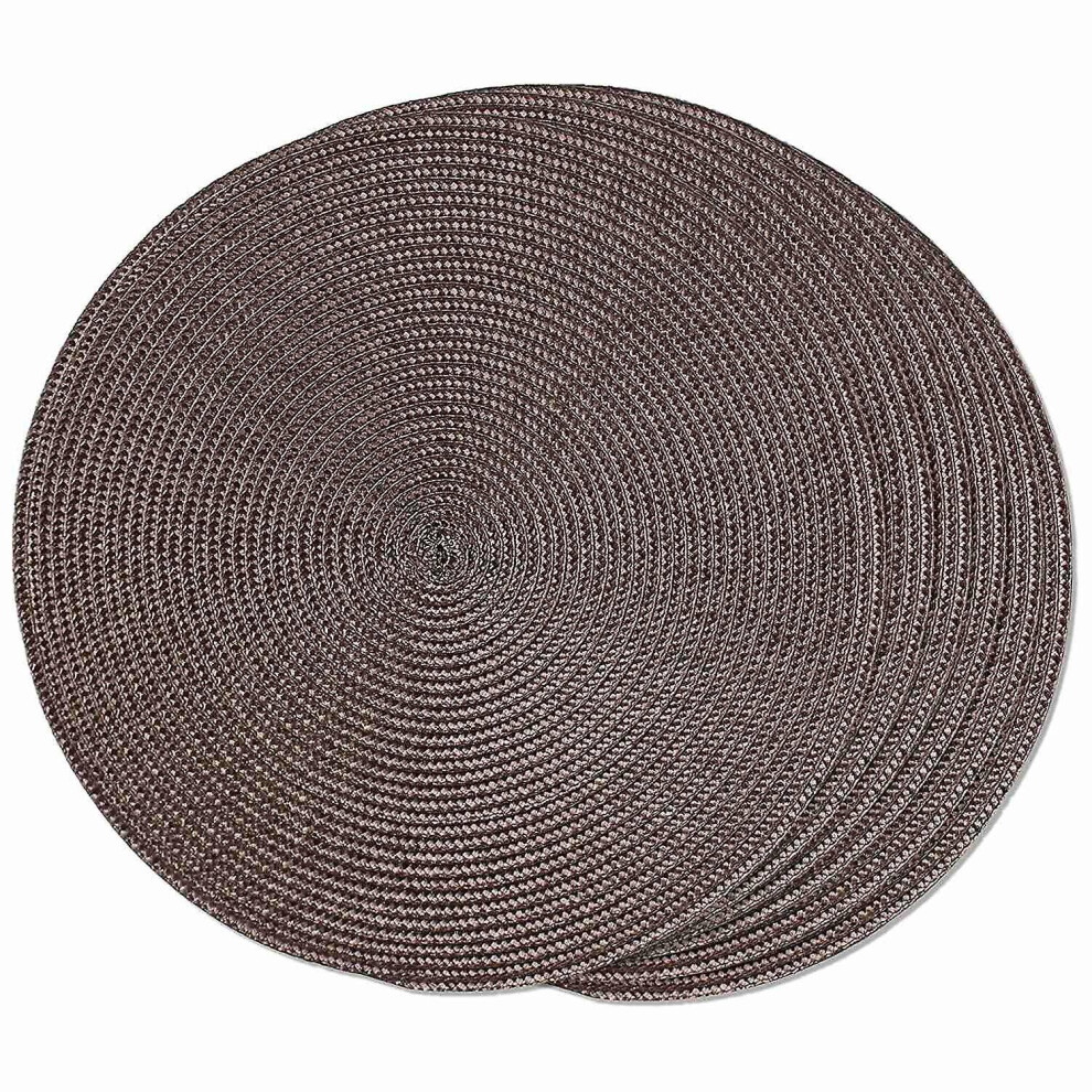 Round Braided Placemats Set Of 6 Table Mats For Dining Tables Woven Washable Non-slip Place Mats 15