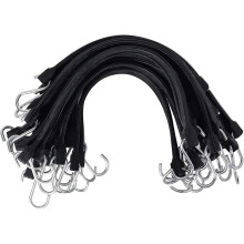 20 Pack 15'' Adjustable Rubber Tarp Straps, EPDM Bungee Cords with Hooks, Ideal for Securing Tarps, Canvases