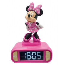 Minnie 3D Digitalwecker mit Nachtlicht und Geräusch-Effekten - LEXIBOOK - Batterie - Rosa und Schwarz
