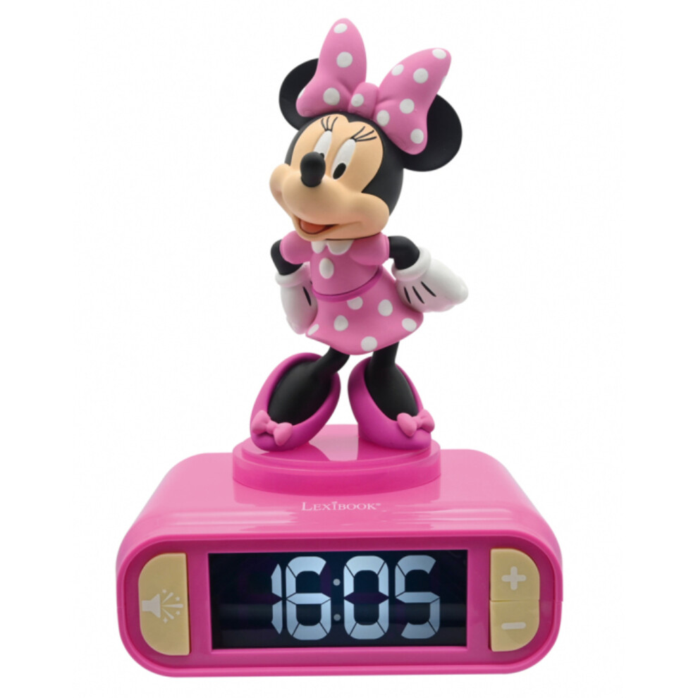 Lexibook RL800MN 3D Minnie Mouse Childrens Clock with Night Light