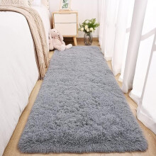 Hallway Runner Rug Living Room Floor Carpet Fluffy Shaggy Grey Rugs