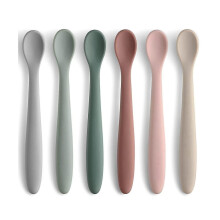 6pcs Silicone Baby Feeding Spoons,first Stage Baby Infant Spoons, Soft-tip Gums/baby Training Spoon