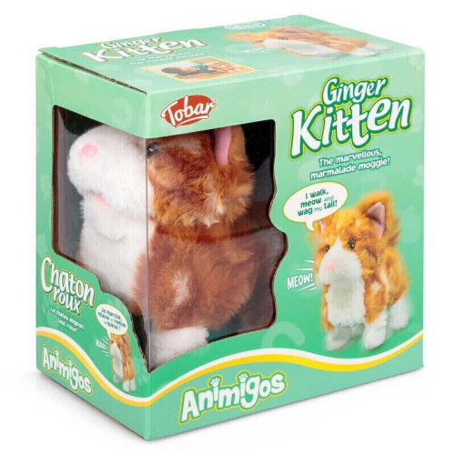Animigos Ginger Kitten Walks & Meows Interactive Plush Pet Cat 1