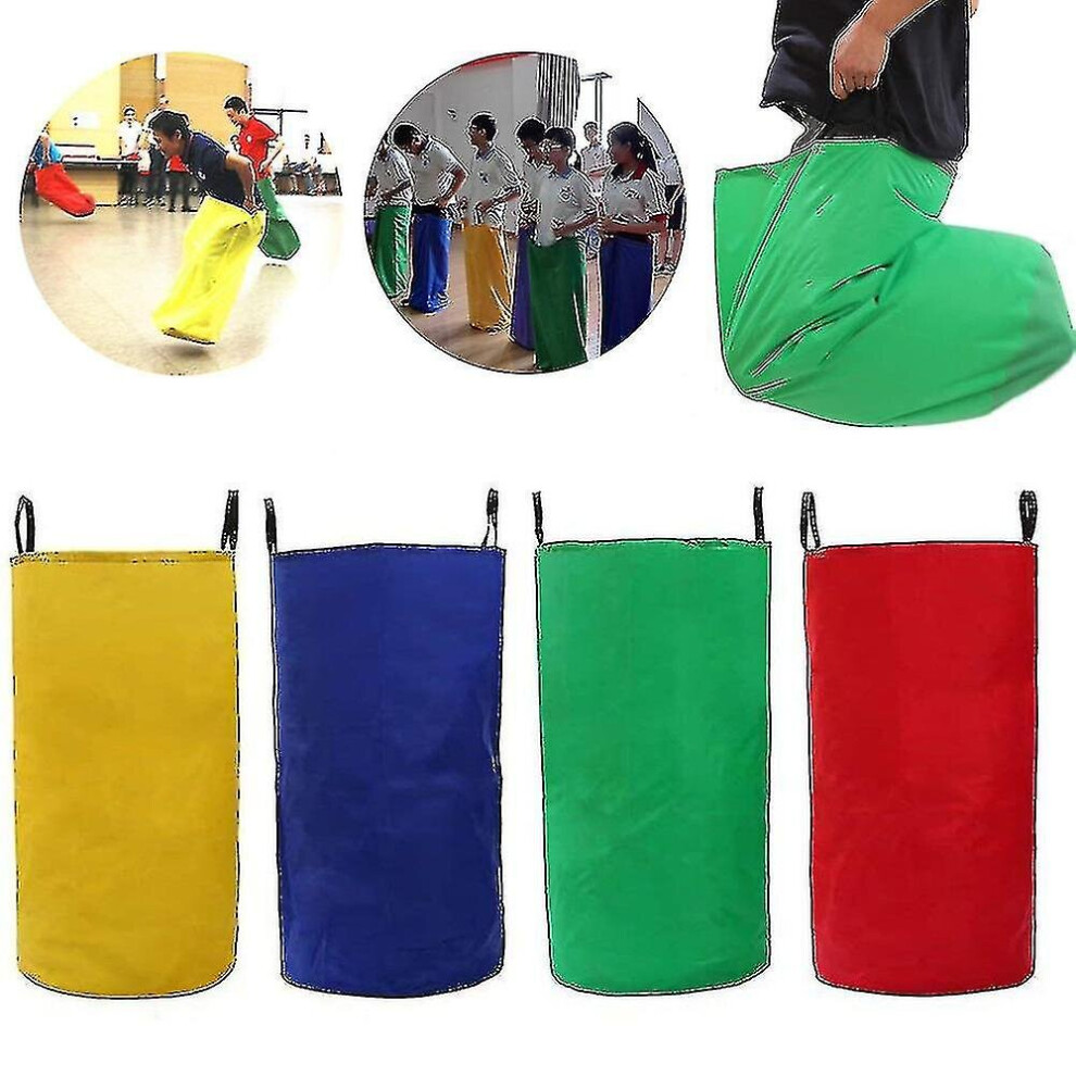 4 Pieces Sack Race Sacks Egg Run Bounce Bag Children's Games Party Blue/Yellow/Red