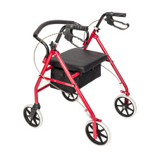 Folding Rollator Walker Lightweight Disability Aid Mobility W/ 4 Wheels & Seat