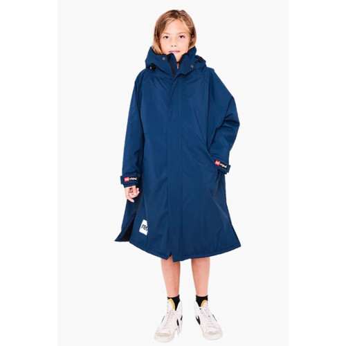 (Small - aged 4-9) Red Original Kids Waterproof Changing Robe - Navy