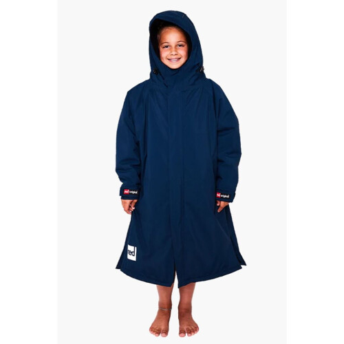 (Small - aged 4-9) Red Original Kids Waterproof Changing Robe - Navy 1