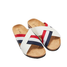 (White, UK 8 ) BRAVE SOUL Mens Cross Over Sandals Beach Sliders
