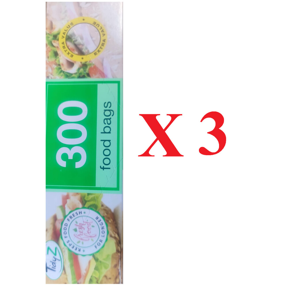 Tidyz Food & Freezer Bags Pack 300 X 3