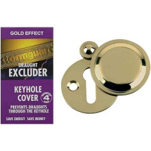 (1 PACK) Stormguard Keyhole Cover Escutcheon Covered Plate Draught Excluder Lock Cover Victorian (Gold)