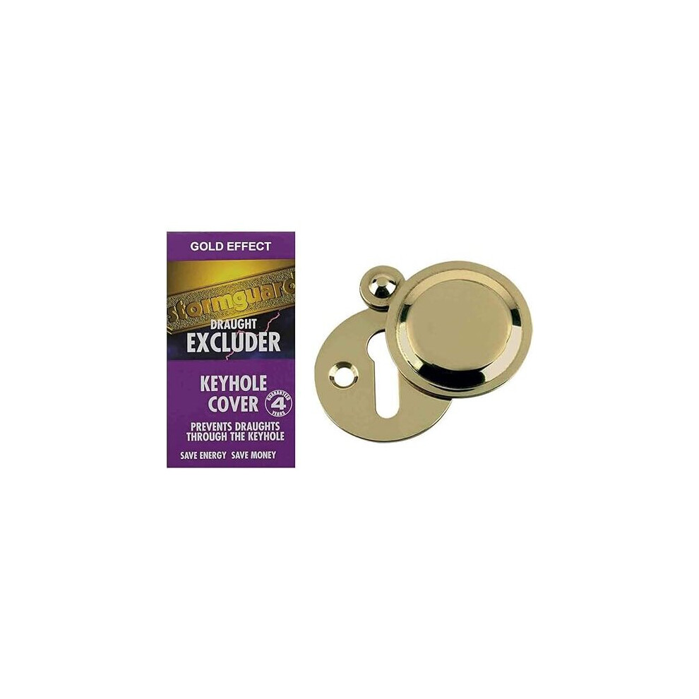 (2 Pack) Stormguard Keyhole Cover Escutcheon Covered Plate Draught Excluder Lock Cover Victorian (Gold) 664404712015