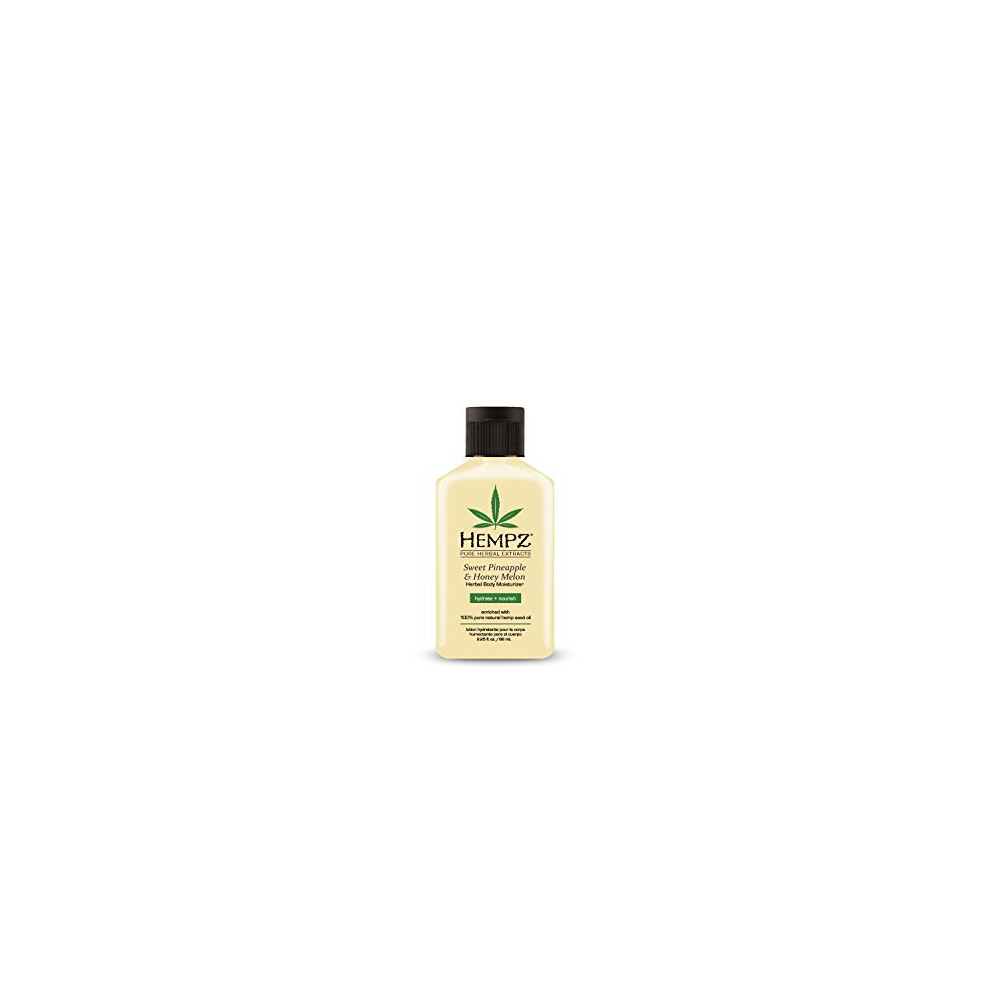 Hempz Sweet Pineapple & Honey Melon Moisturizing Skin Lotion, Natural Hemp Seed Herbal Body Moisturizer with Jojoba, Natural Extracts, Vitamins A and